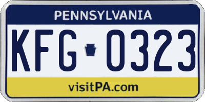 PA license plate KFG0323