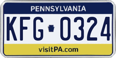 PA license plate KFG0324
