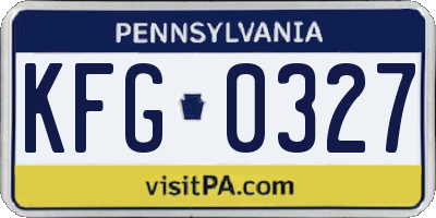 PA license plate KFG0327