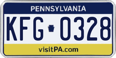 PA license plate KFG0328