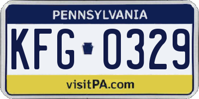 PA license plate KFG0329