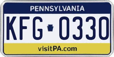 PA license plate KFG0330