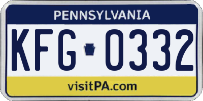 PA license plate KFG0332