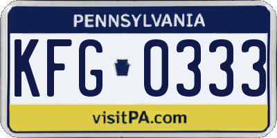 PA license plate KFG0333