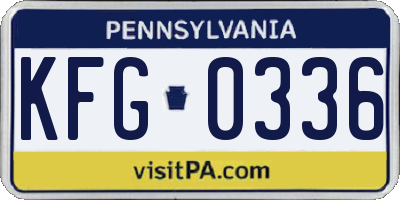 PA license plate KFG0336