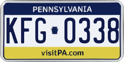 PA license plate KFG0338