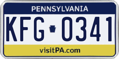 PA license plate KFG0341