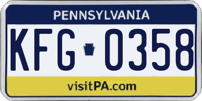 PA license plate KFG0358