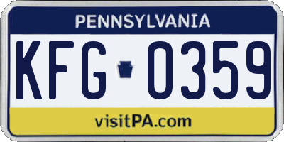 PA license plate KFG0359