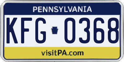 PA license plate KFG0368