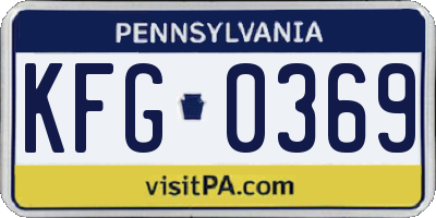PA license plate KFG0369