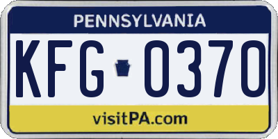 PA license plate KFG0370