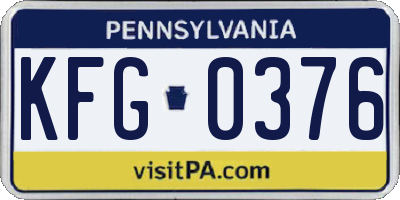 PA license plate KFG0376