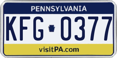 PA license plate KFG0377