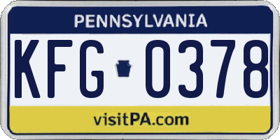 PA license plate KFG0378