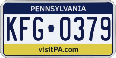PA license plate KFG0379