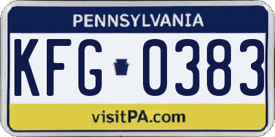 PA license plate KFG0383