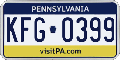 PA license plate KFG0399