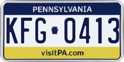 PA license plate KFG0413