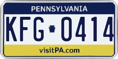 PA license plate KFG0414