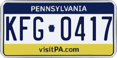 PA license plate KFG0417