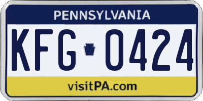 PA license plate KFG0424