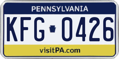 PA license plate KFG0426