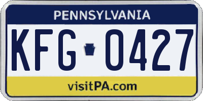 PA license plate KFG0427