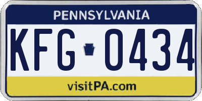 PA license plate KFG0434