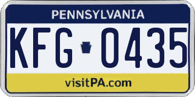 PA license plate KFG0435