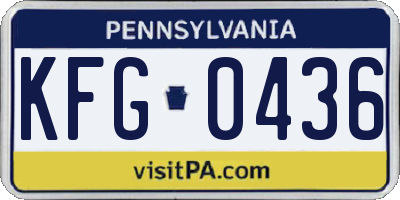 PA license plate KFG0436