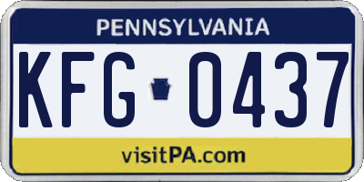 PA license plate KFG0437