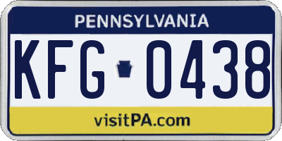 PA license plate KFG0438
