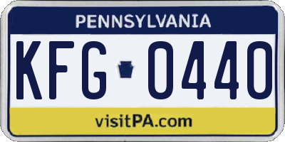 PA license plate KFG0440