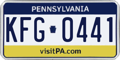 PA license plate KFG0441