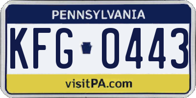 PA license plate KFG0443