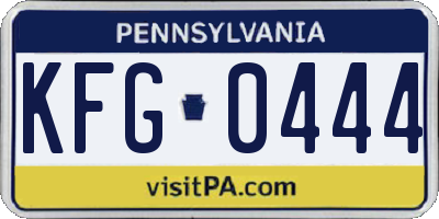 PA license plate KFG0444