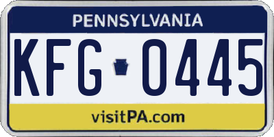 PA license plate KFG0445