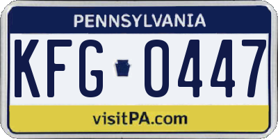 PA license plate KFG0447