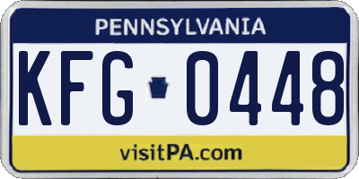PA license plate KFG0448