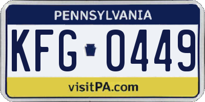 PA license plate KFG0449