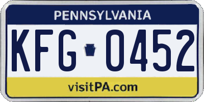 PA license plate KFG0452