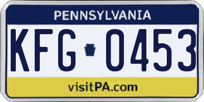PA license plate KFG0453