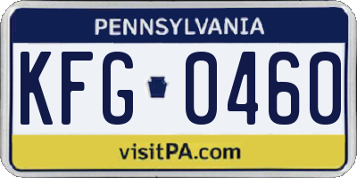 PA license plate KFG0460
