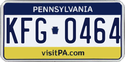 PA license plate KFG0464