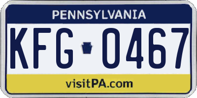 PA license plate KFG0467