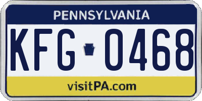 PA license plate KFG0468