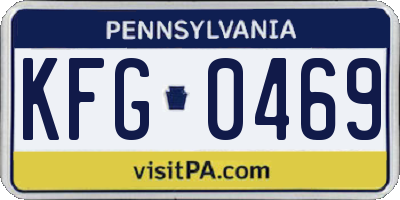 PA license plate KFG0469