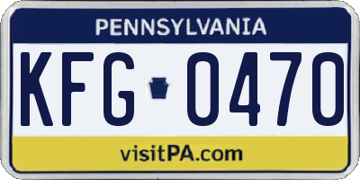 PA license plate KFG0470