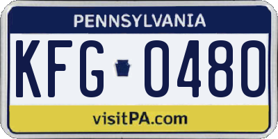 PA license plate KFG0480
